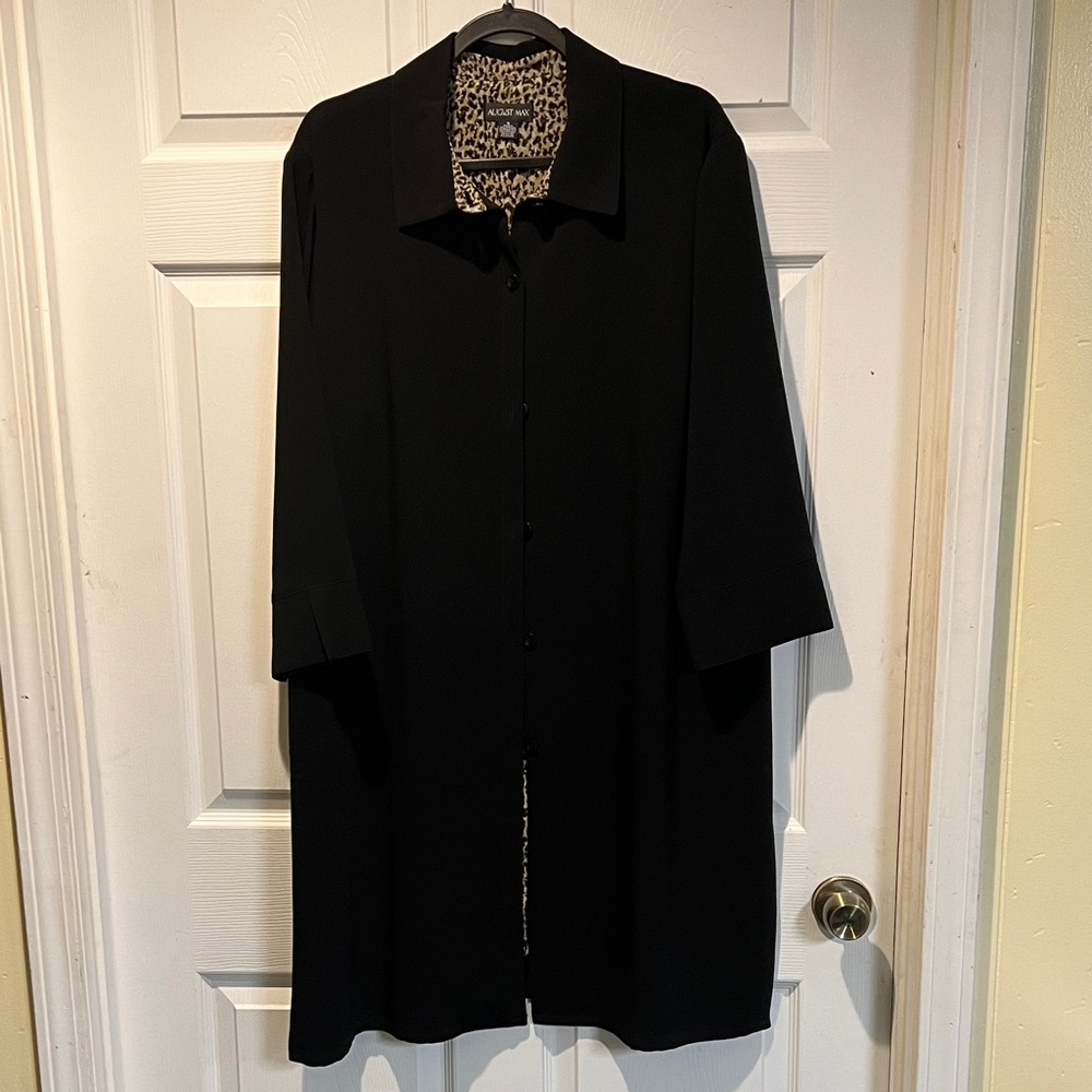 August Max Classic Black Long Blazer